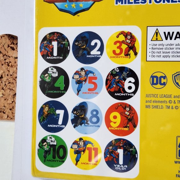 Brand-New DC Justice League Baby Milestone Stickers Baby Shower Gift NWT - Picture 2 of 3